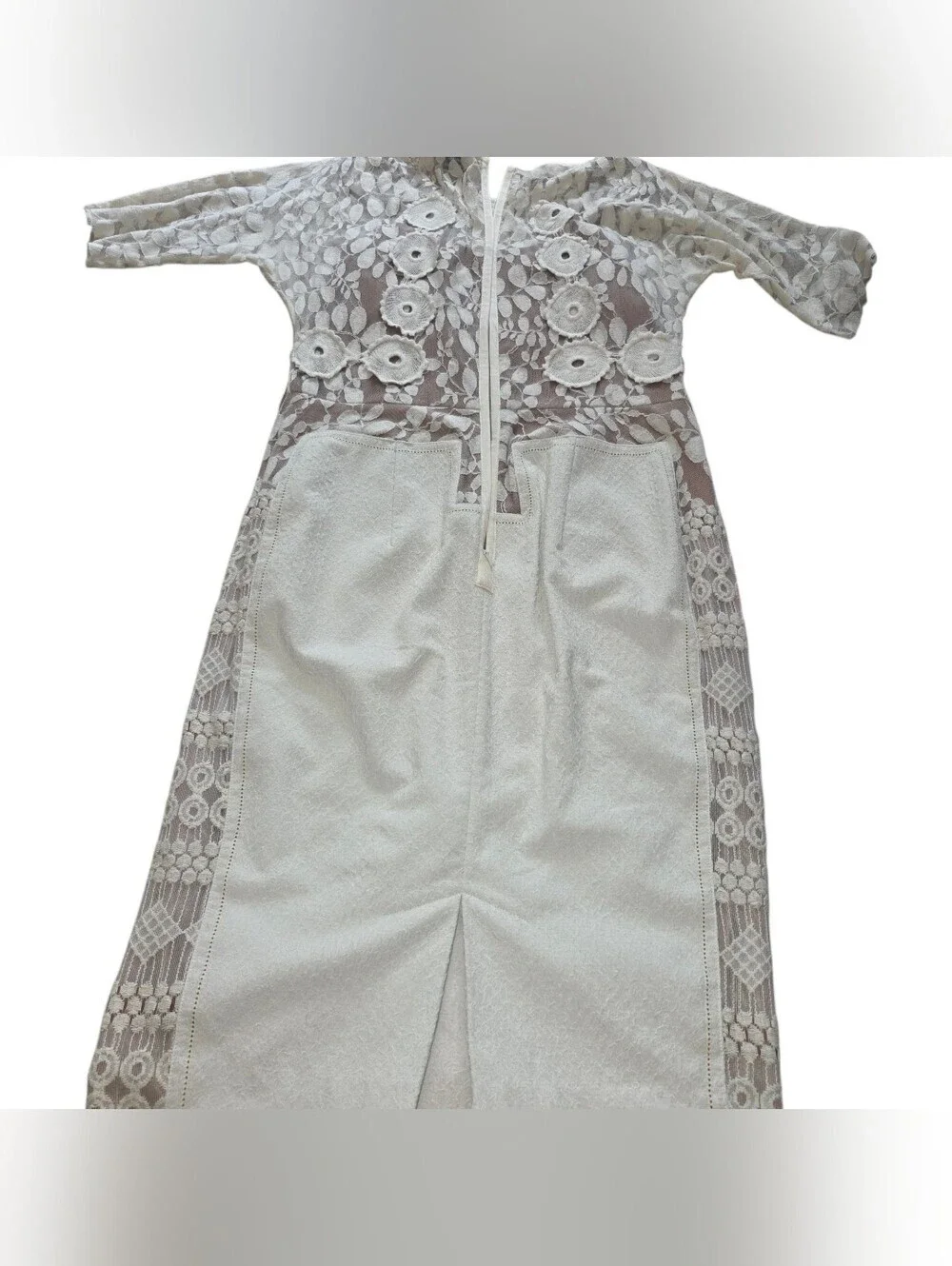 Byron Lars Cream Lace Zip-Front Mini Dress